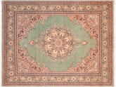 handmade Traditional  Lt. Green Lt. Green Hand Knotted RECTANGLE 100% WOOL area rug 8x10